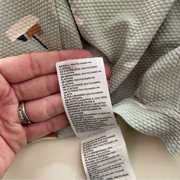 H&M 12-18 month Kids One Piece swimsuit rashguard in Green with Boat Pattern - Picture 8 of 9